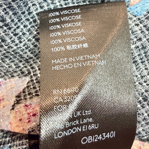 Anthro Maeve Colette Peasant Blouse Floral Boho Black Pink Size S - Picture 11 of 12